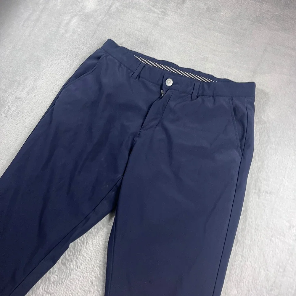 Primo Golf Joggers Men 34 Regular Navy Blue Tapered Performance Pants Zipper Hem